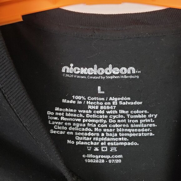 Nickelodeon Men's Spongebob Black Tee Shirt Sz L - Picture 3 of 4